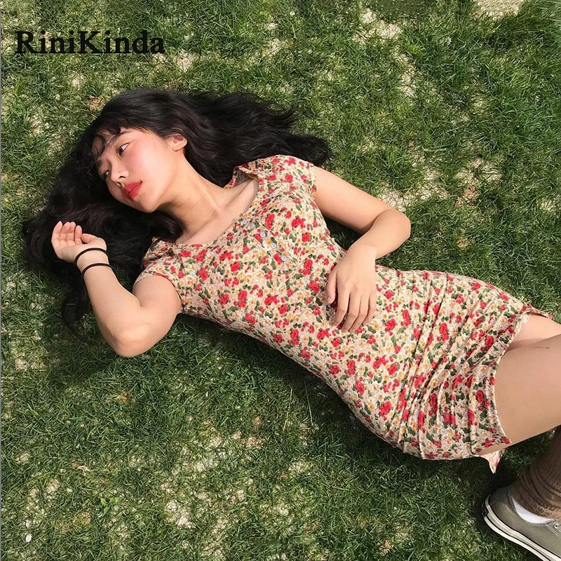 Dinikinda/популярное летнее женское платье с круглым вырезом и коротким рукавом