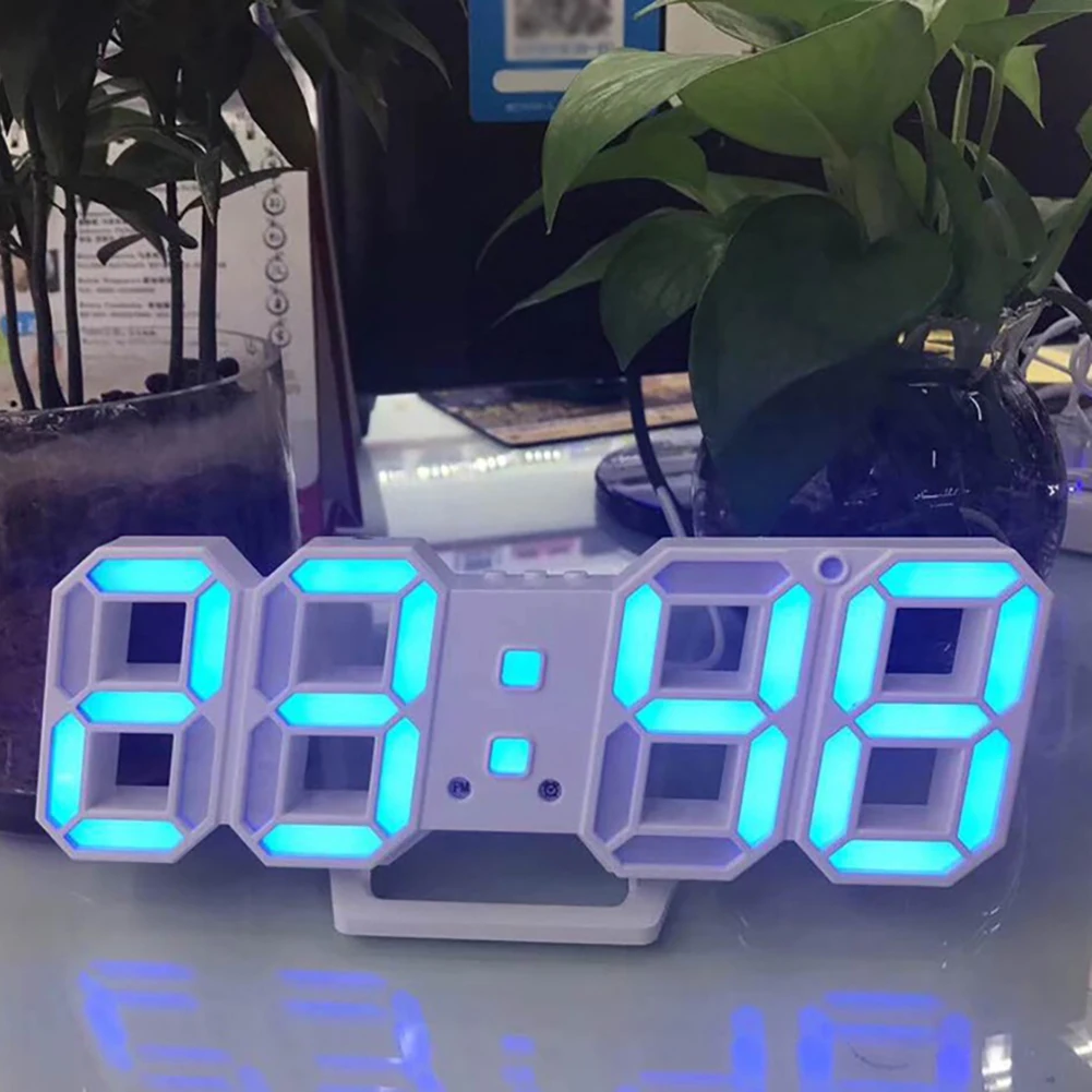 3D светодиодный настенный Современный цифровой Настольный Будильник USB часы для гостиной настольные часы будильник температуры