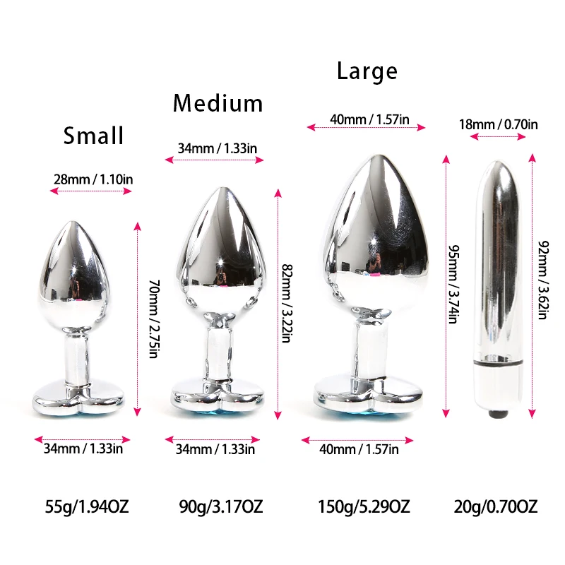 Анальная пробка с голубым кристаллом анальная сердечком вибратор G spot 10