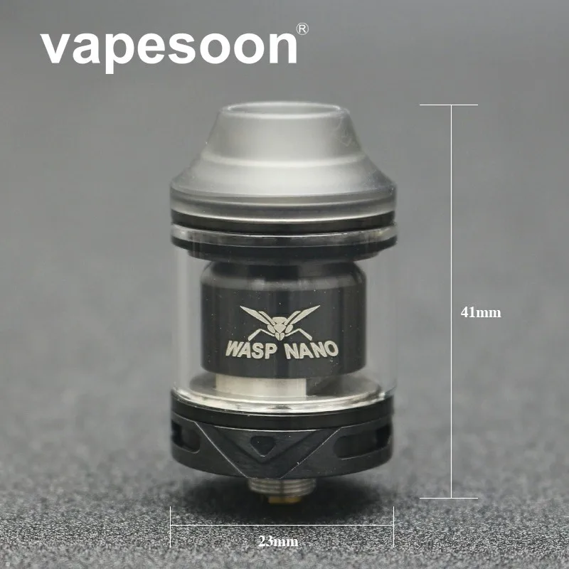 Высокое качество WASP NANO RTA 2 мл емкость 23 мм однокатушечный распылитель W/ Top Refill