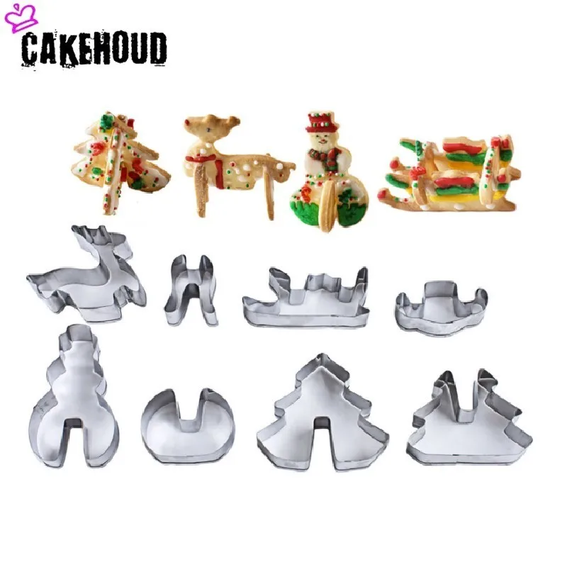 CAKEHOUD 8 шт набор Рождественская трехмерная форма для печенья пищевая из