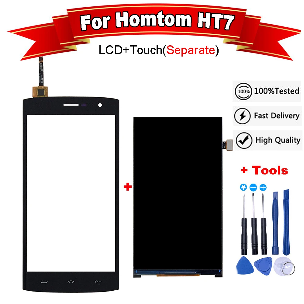 Для HOMTOM HT7 ЖК дисплей Дисплей с сенсорный экран планшета для Homtom + Стекло Панель