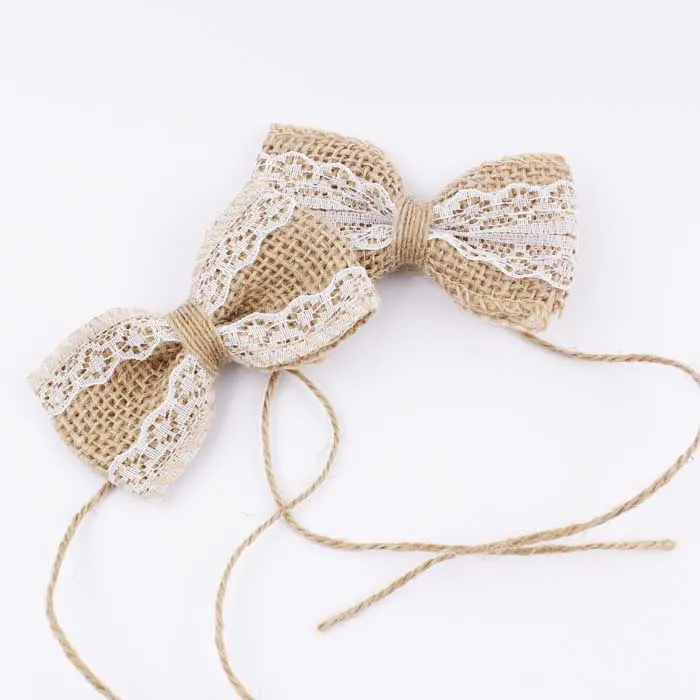 Лента из натурального джута с бантом/винтажное Свадебное Ремесло/Скрапбукинг