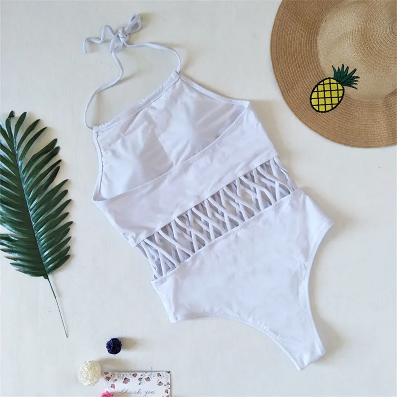 Новый женский купальник цельный сплошной цвет без бретелек сделано в Китае