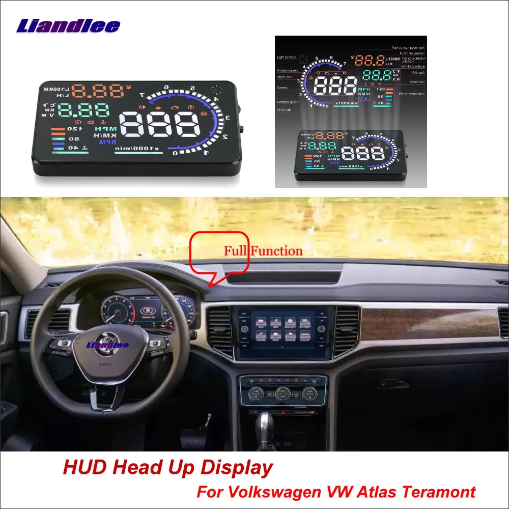 

Liandlee Car Head Up Display HUD For Volkswagen VW Atlas Teramont 2017-2018 HD Projector Screen Overspeed Alert Alarm Detector