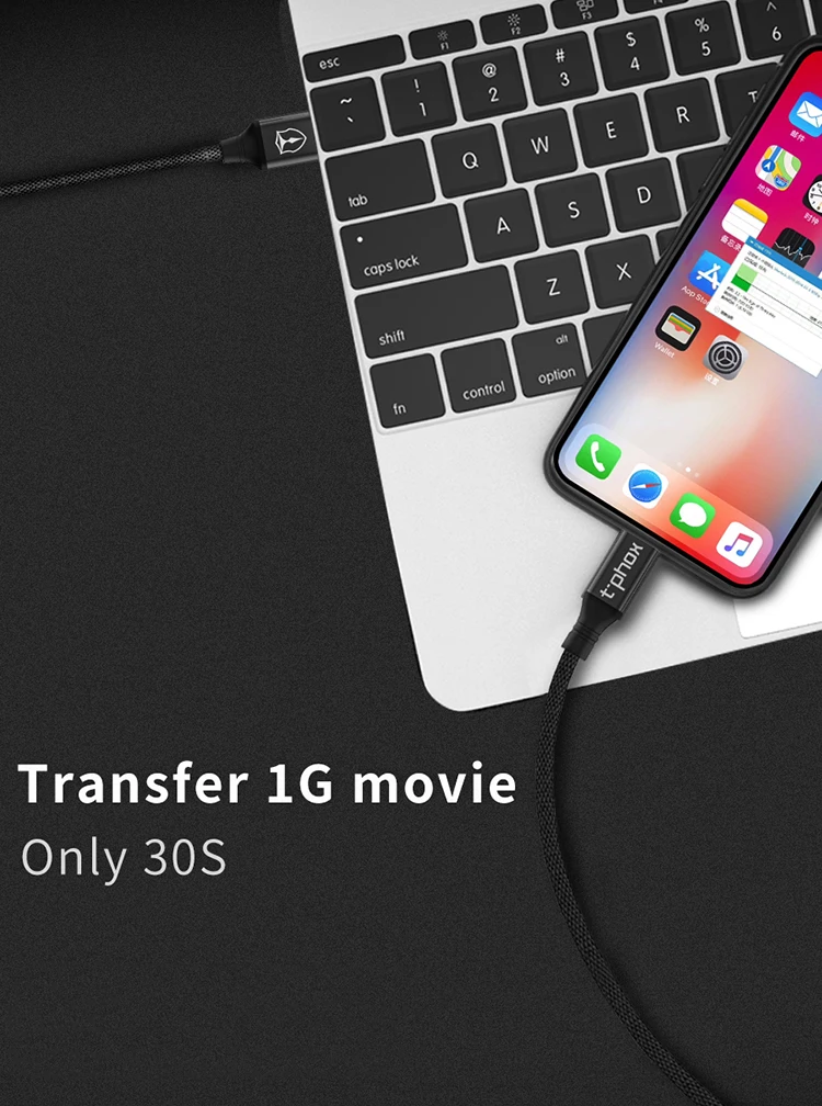 T-phox Классический USB кабель для iPhone xs max зарядное устройство USB кабель для передачи данных для iPhone X 8 6 6 S 2.4A usb кабель для зарядки телефона Шнур адаптер