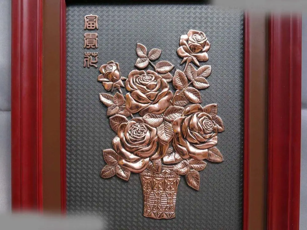 Бесплатная Доставка 23 &quotКитай древесины ручной инкрустация фиолетовый медь