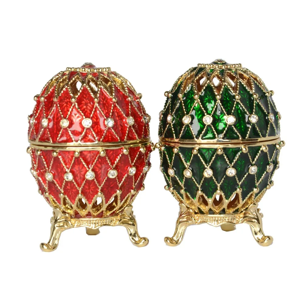 Эмалированная шкатулка для ювелирных украшений с изображением драгоценных