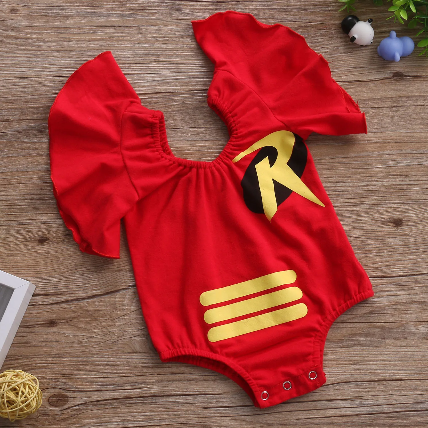 Одежда для малышей комбинезон с оборками и рисунком Бэтмена маленьких девочек