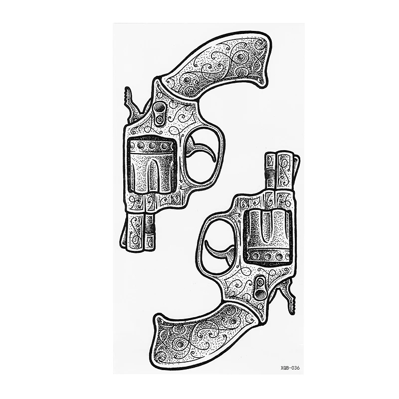 Временная тату с пистолетом хной черная в стиле Mehndi водонепроницаемая вспышка 1