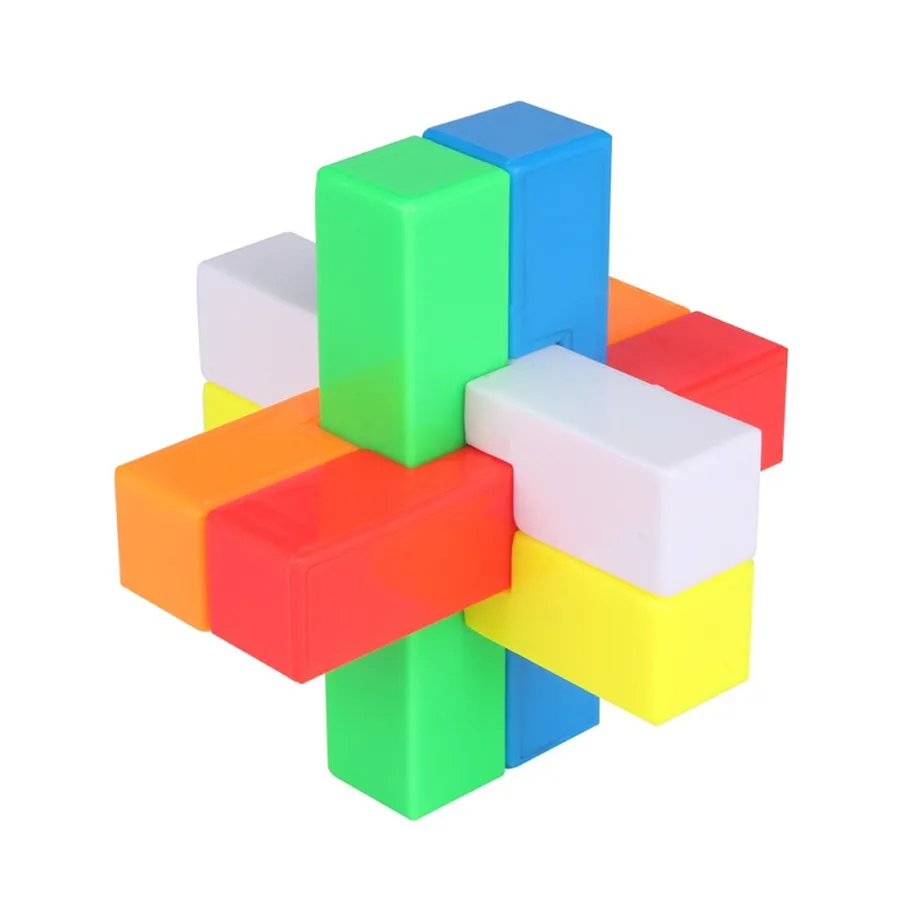 

Interlocked Kong Ming Lock Speed Magic Cube Jigsaw Puzzle Brain Teaser Yuxin 78mm Multi-Color Smooth Stickerless 3D IQ Game ABS