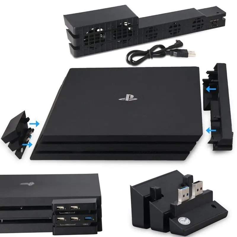 Вентилятор охлаждения и 5 портов высокоскоростной usb-хаб для sony Playstation 4 Pro PS4 PRO