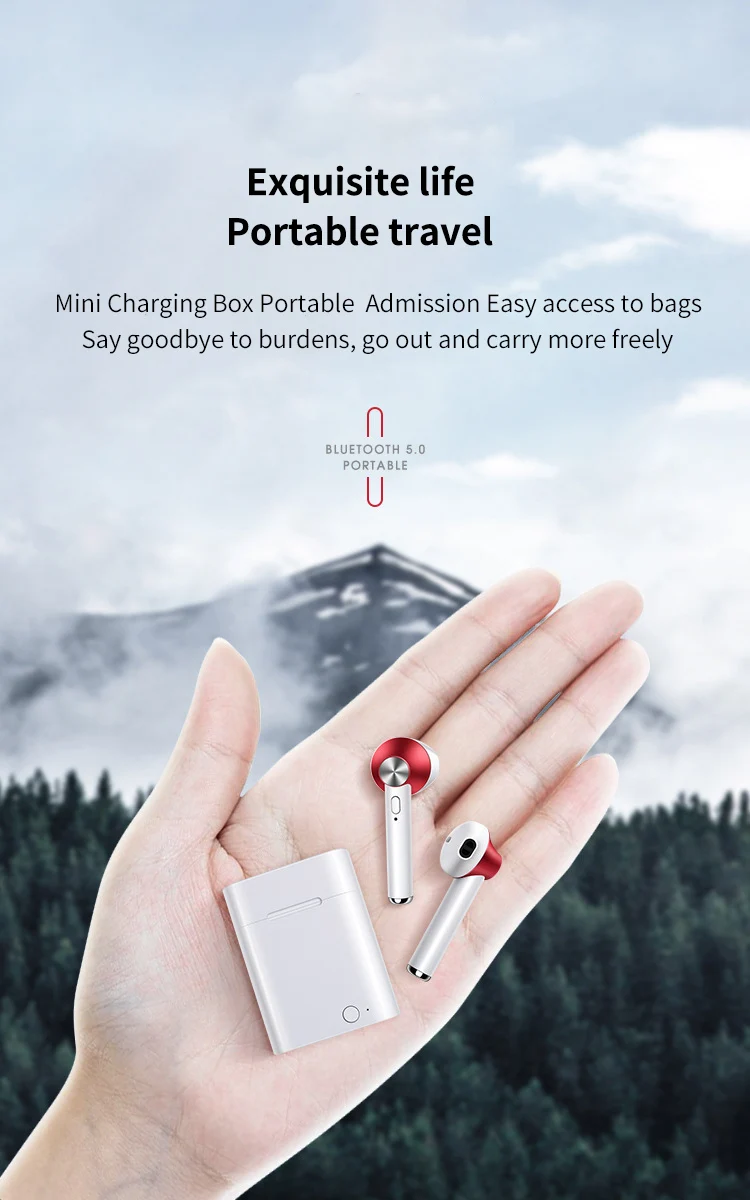 True Wireless Stereo Earphone Ear Hook Running Sport Bass Sound Portable Headset With Mic For Iphone Xiaomi Huawei Mobile Phone