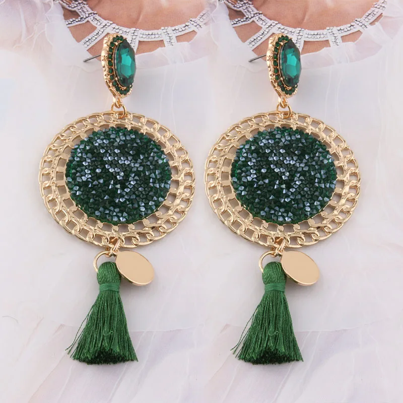 Богемный Браслет NeeFu WoFu подвеска Золотые Большие серьги сверкающие большая