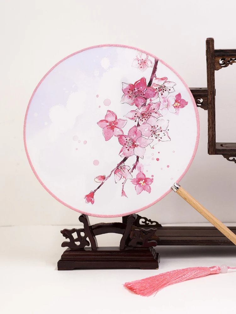 1 шт. винтажный Круглый Вентилятор классический китайский стиль вышивка ручной