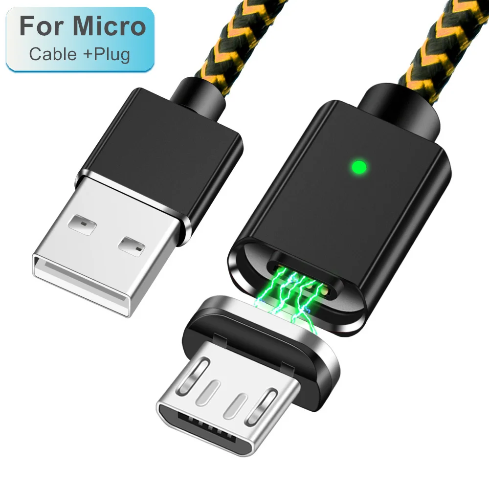 Black Micro Cable Магнитный кабель Олаф Micro USB, быстрая зарядка, 3А, шнур microusb для xiaomi, huawei, Android, быстрый кабель для мобильного телефона, провод для передачи данных - Цвет: Black Micro Cable