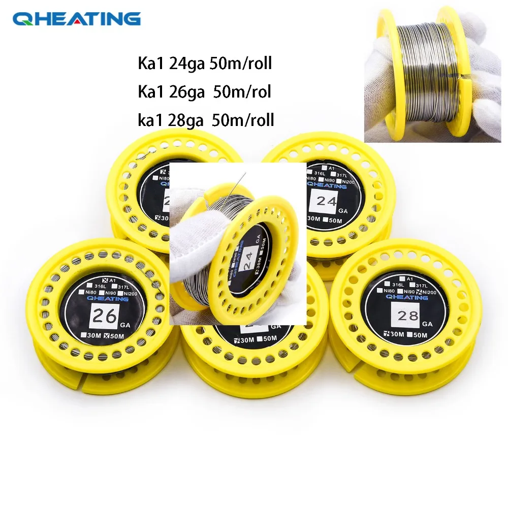 Лидер продаж нагревательный элемент Qheating KA1 24GA/26GA/28GA 50 м в рулоне для электронной