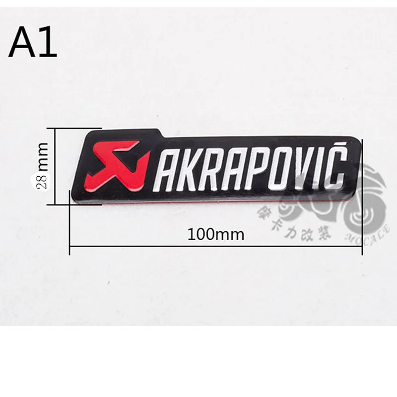 Универсальный 100X28 мм алюминиевый 3D стикер для этикеток s Akrapovic глушитель наклейка глушитель наклейки для мотоцикла - Цвет: 10pcs A1