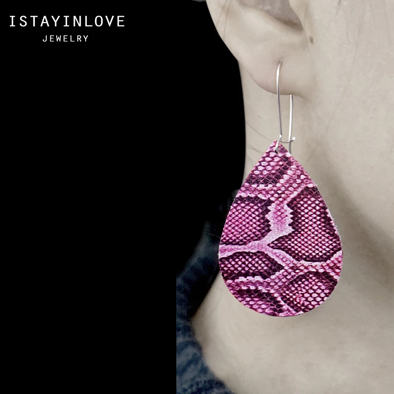 ISTAYINLOVE ювелирные изделия художественный узор из натуральной кожи серьги