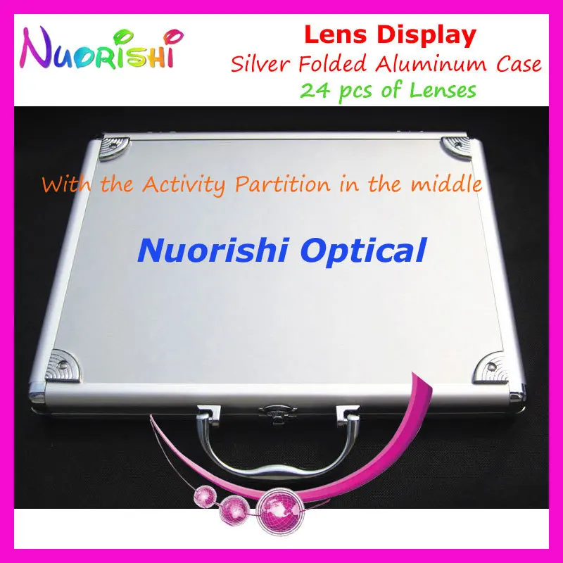 Портативный Серебристый алюминиевый 24 шт. оптические линзы образец дисплей