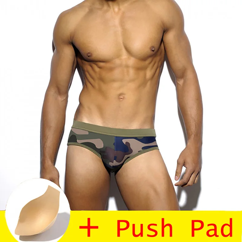 

With Push Pad Sexy Swimwear Men Brief Plus Size Swimsuit Waterproof Swimming Trunks For Bathing Swim Shorts Sunga badpak 2019new