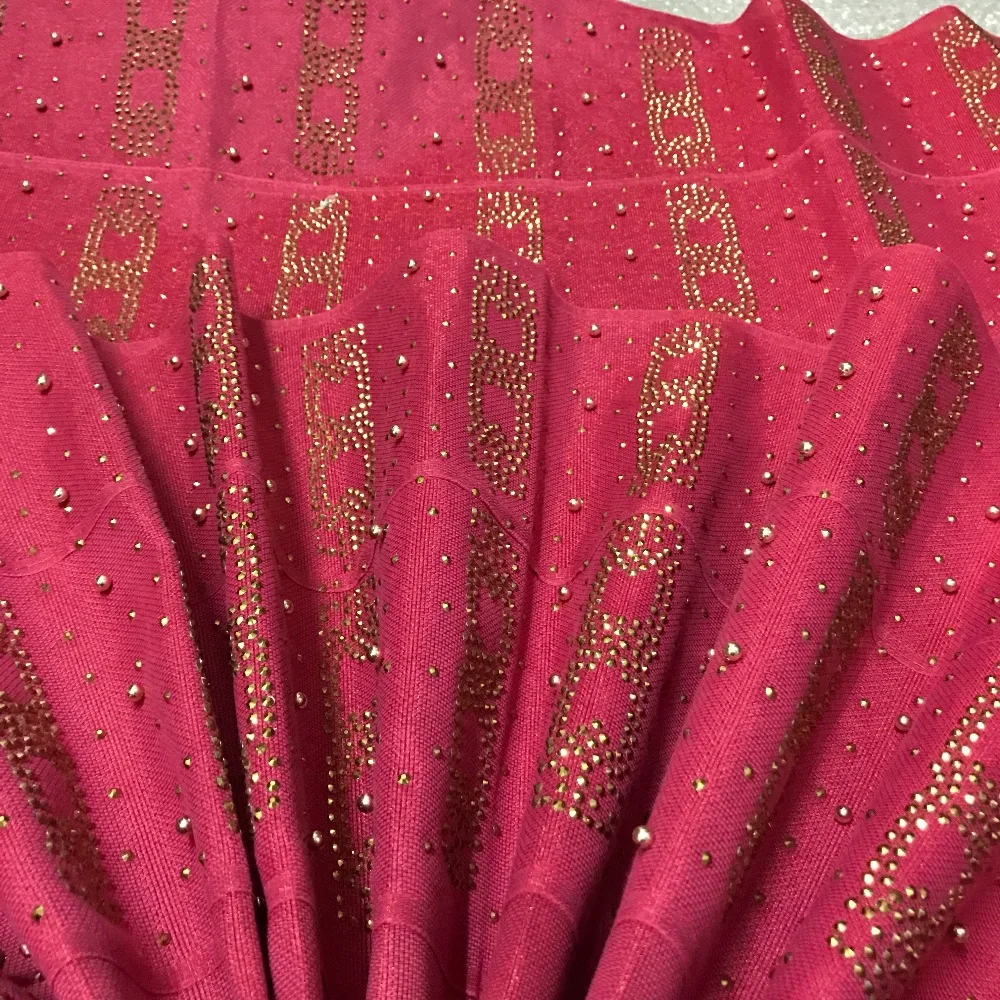 Новейшая мода персиковый нигерийский aso oke gele полностью украшенный камнями и