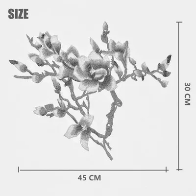 2 шт./компл. 3D розовая цветочная вышитая нашивка магнолии железная наклейка на