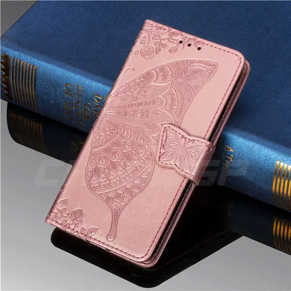 Розовый 3D Бабочка Флип Чехол для huawei P30 P20 Lite P Smart Y6 Y7 Pro Y9 Y3 Y5 Honor 7A 8A Коврики 20 Lite Nova 4 3i крышка - Цвет: Розовый