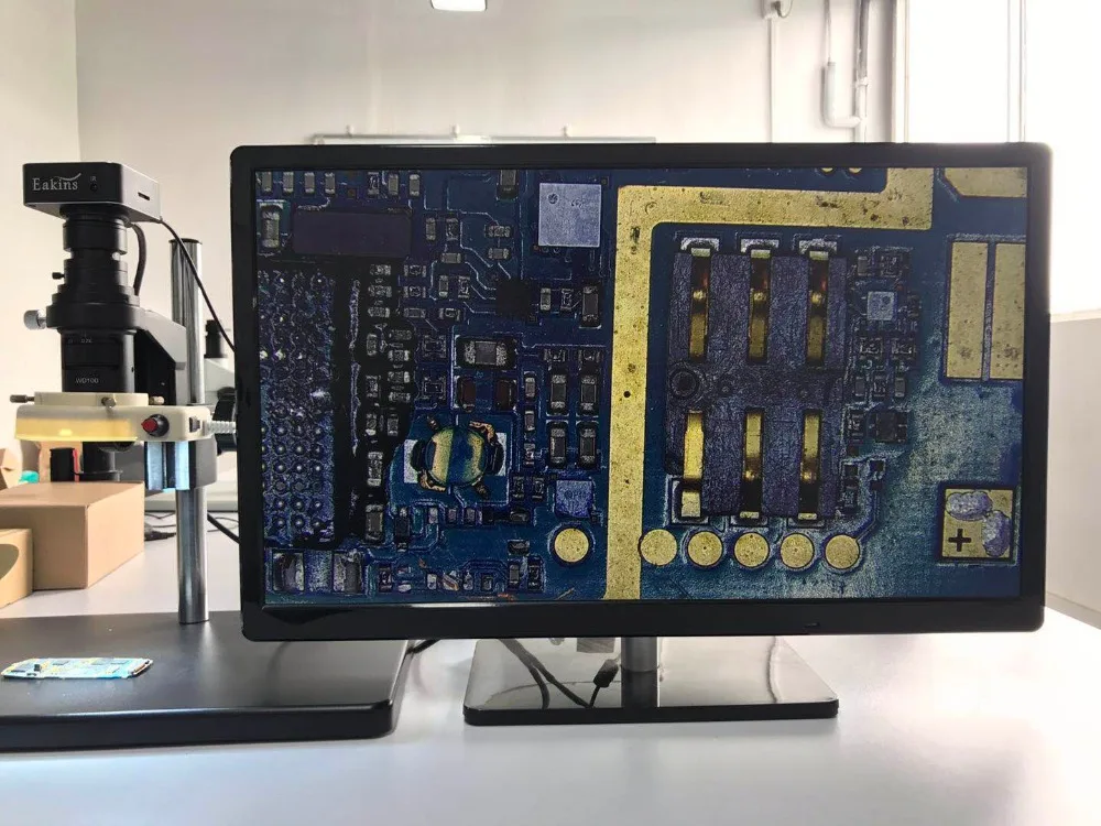 Металлический промышленный HDMI VGA USB видео микроскоп рабочий стенд держатель 50 мм регулирующий кронштейн+ 200X C крепление зум-объектив