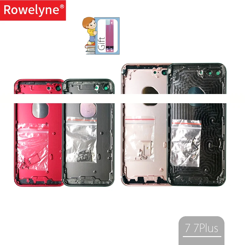 7 7 P задний корпус для iphone 7 Plus 7 Plus Задняя крышка батареи средняя рамка Шасси+ стеклянная крышка без гибкого кабеля детали в сборе