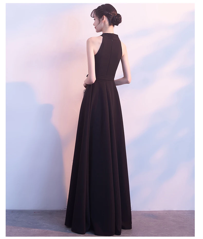 Женское атласное платье трапеция элегантное вечернее черного винного цвета с