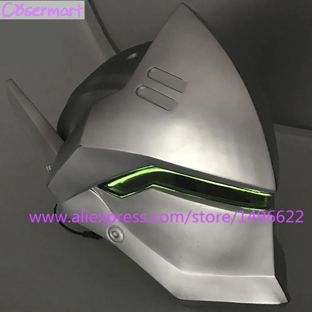 Игры OW за часы Гэндзи накладные шлем с светильник Косплэй маска из ПВХ на