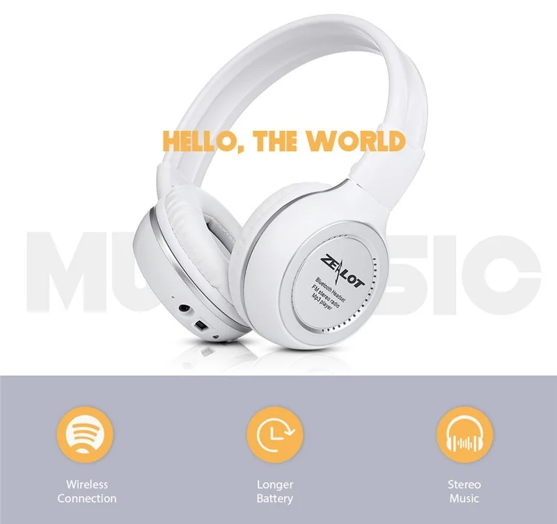 Высококачественные складные Hi Fi стерео беспроводные Bluetooth наушники со