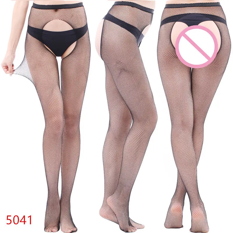Black 5041 Сексуальные колготки в сеточку, женское нижнее белье большого размера, сексуальные эротические чулки с открытой промежностью, прозрачные сетчатые колготки, женские Чулочные изделия с высокой талией - Цвет: Black 5041