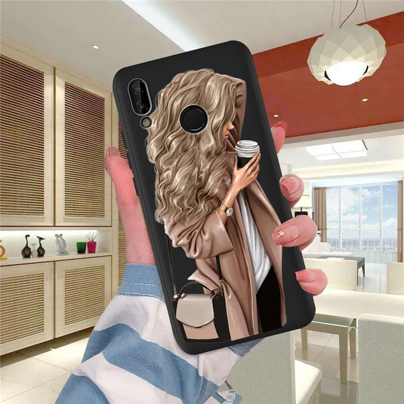 Девушка женщина для huawei P8 P10 P20 P30 mate 10 20 Honor 8 8X 8C 9 V20 20i 10 Lite Plus Pro Чехол Coque Etui Funda baby mom