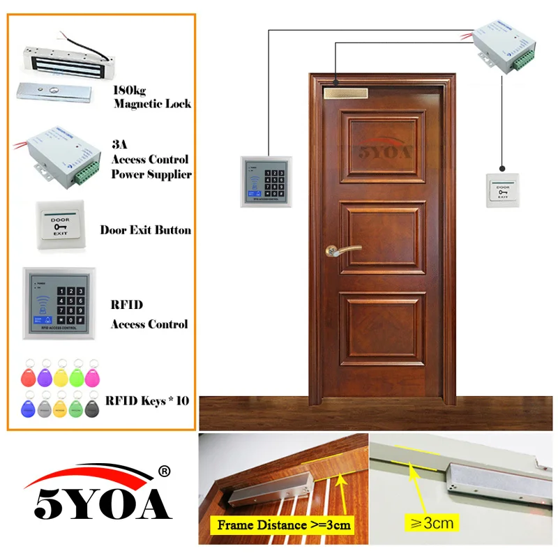 ACMag RFID система контроля доступа умный дверной замок Безопасный Комплект Электронный Открыватель ворот домашний гараж цифровой набор электро магнитный - Цвет: ACMag