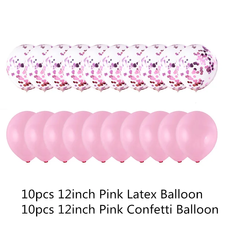 20pcs/set Rose Gold Balloon Confetti Set Birthday Party Balloon Anniversary Wedding Balloon Decoration Gift for Wedding Guests - Color: 12inc 20pcs Pink