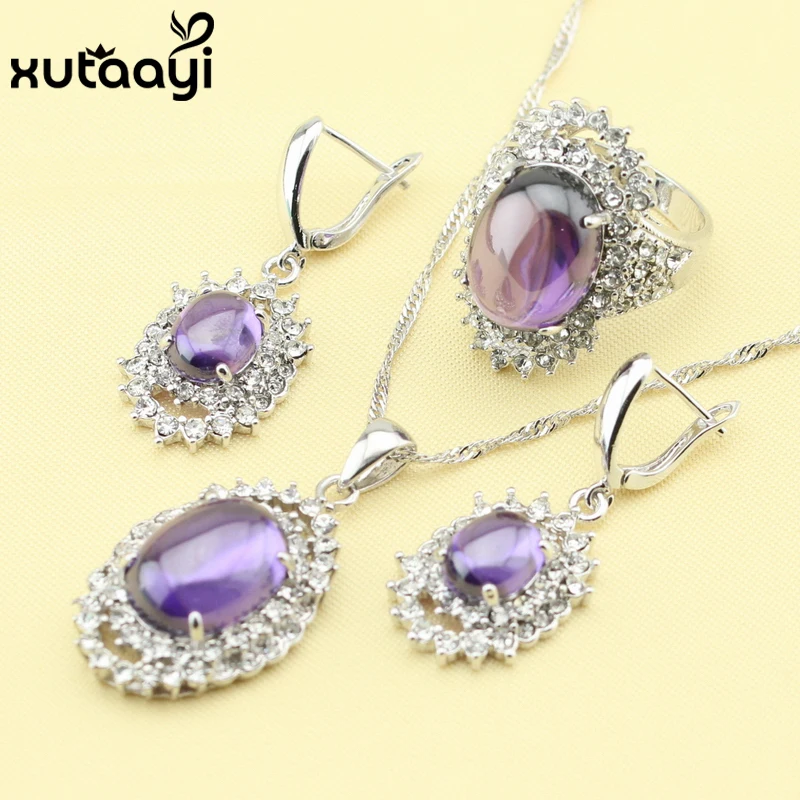 Комплект из колье серёг и кольца с фианитом | Украшения аксессуары