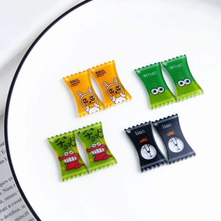 10 шт./лот Каваий Кабошон из смолы с плоским основанием имитация конфет милый