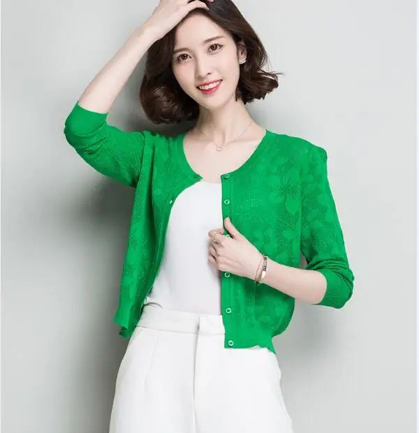 Женский трикотажный кардиган с вырезами лето весна|knitted cardigan|korean stylestyle korean |