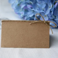 150x brown kraft paper blank card with twine bow rustic wedding place name card