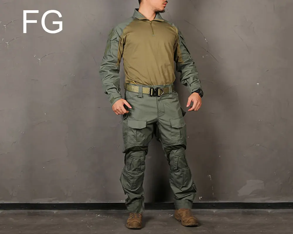 FG EMERSONGEAR G3 боевая униформа для страйкбола рубашка брюки с наколенниками военный тактический Костюм охотничья одежда EM9351 - Цвет: FG