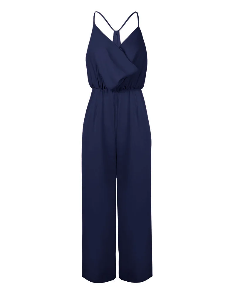 Однотонные прямые комбинезоны летние без рукавов Комбинезоны для женщин на