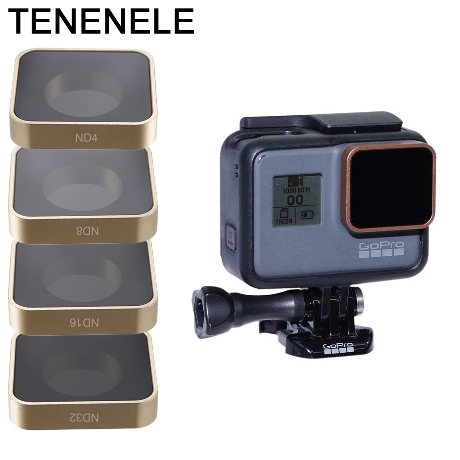 

Набор фильтров для спортивной экшн-камеры TENENELE, для GoPro Hero 6 5 ND4 ND8 ND16 ND32, аксессуары для фильтров для камеры go pro Hero 2018