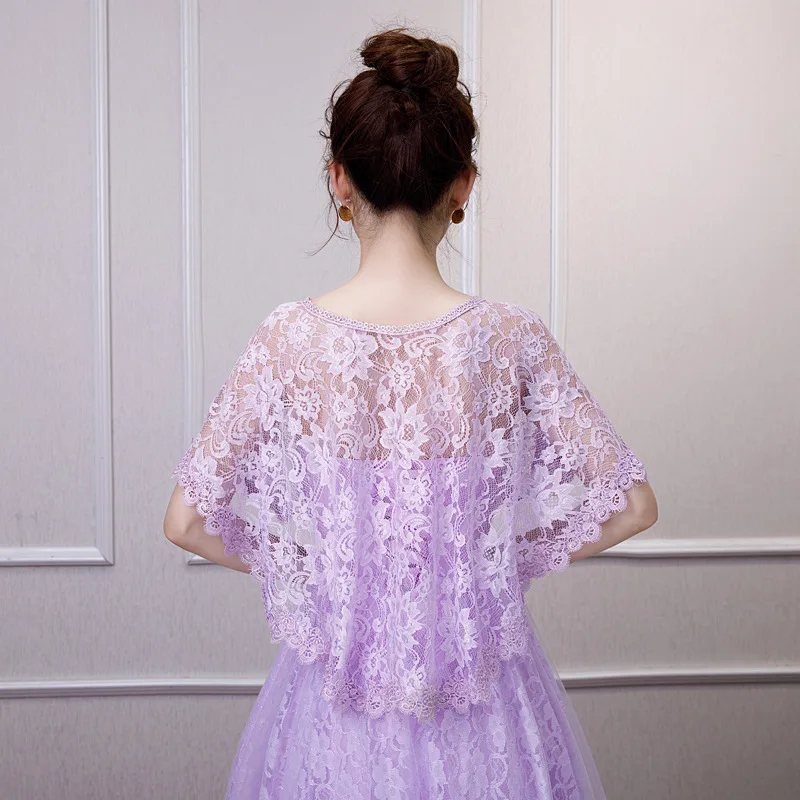 Hot Sale Lace Wedding Wrap Jacket Women Shrug Shawl Stole Bridal Boleros Cape Capelet Cover Up For Wedding Evening Party Dress