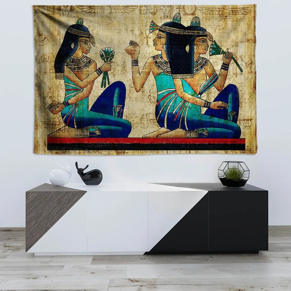 Цветок лотоса настенный подвесной гобелен с мандалой бохо Египет девушки хиппи