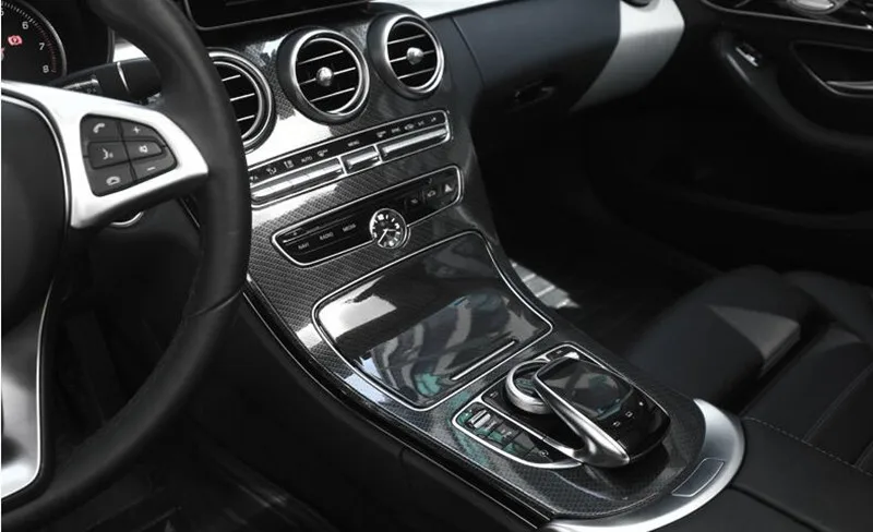 Автомобильная ABS центральная консоль, декоративная панель, Накладка для Mercedes Benz C Class W205 GLC X253, цветная наклейка из углеродного волокна