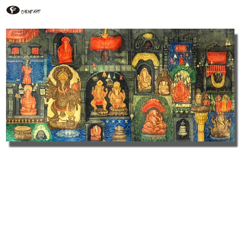 Настенная картина CHENFART в виде Будды серия Ganesha традиционная форма Бога настенные