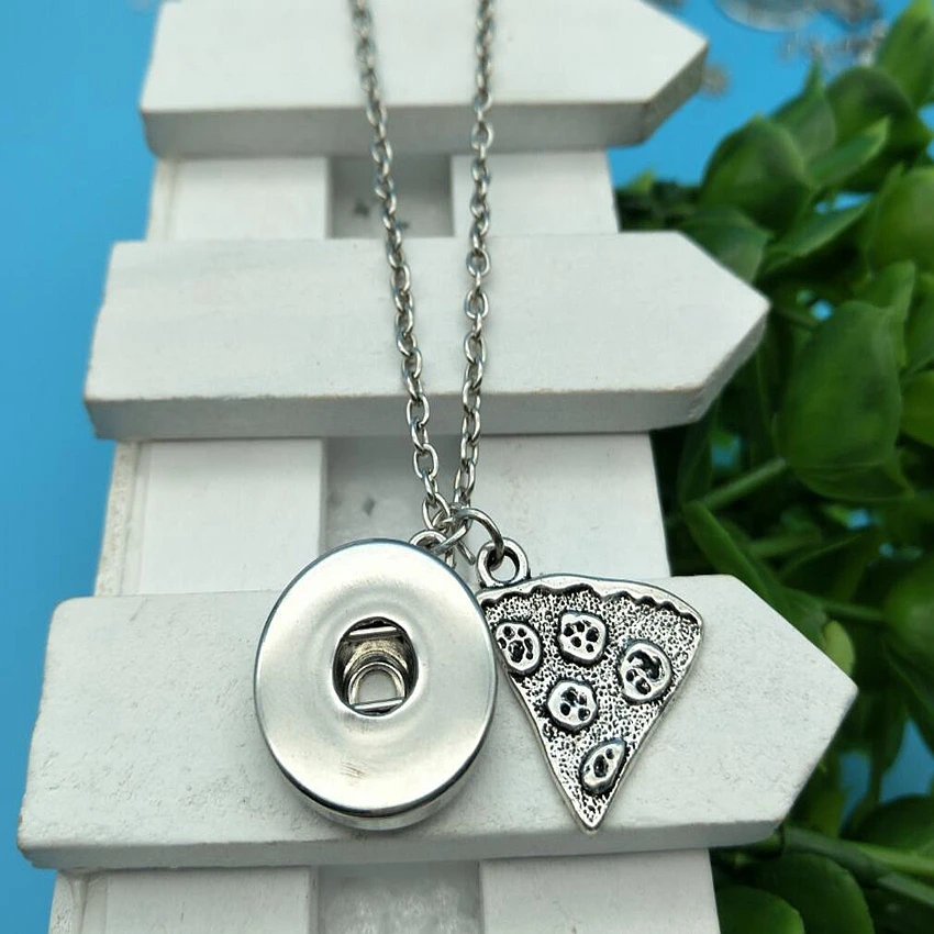 Горячая Антикварная Серебряная пицца очарование красота круглая кнопка еда