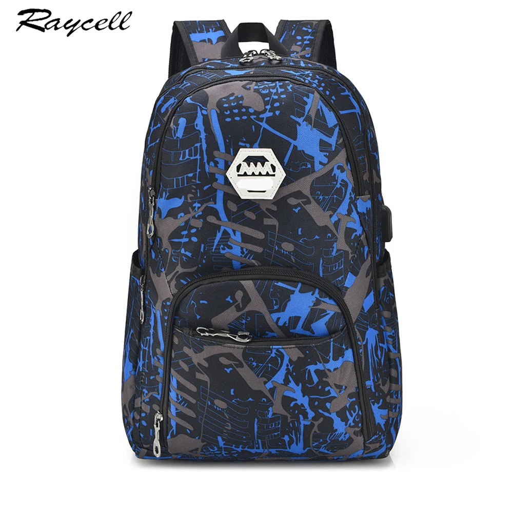 Men USB Port Backpack With laptop Waterproof Male Set College Book Bags Travel Women High School For Boys | Багаж и сумки